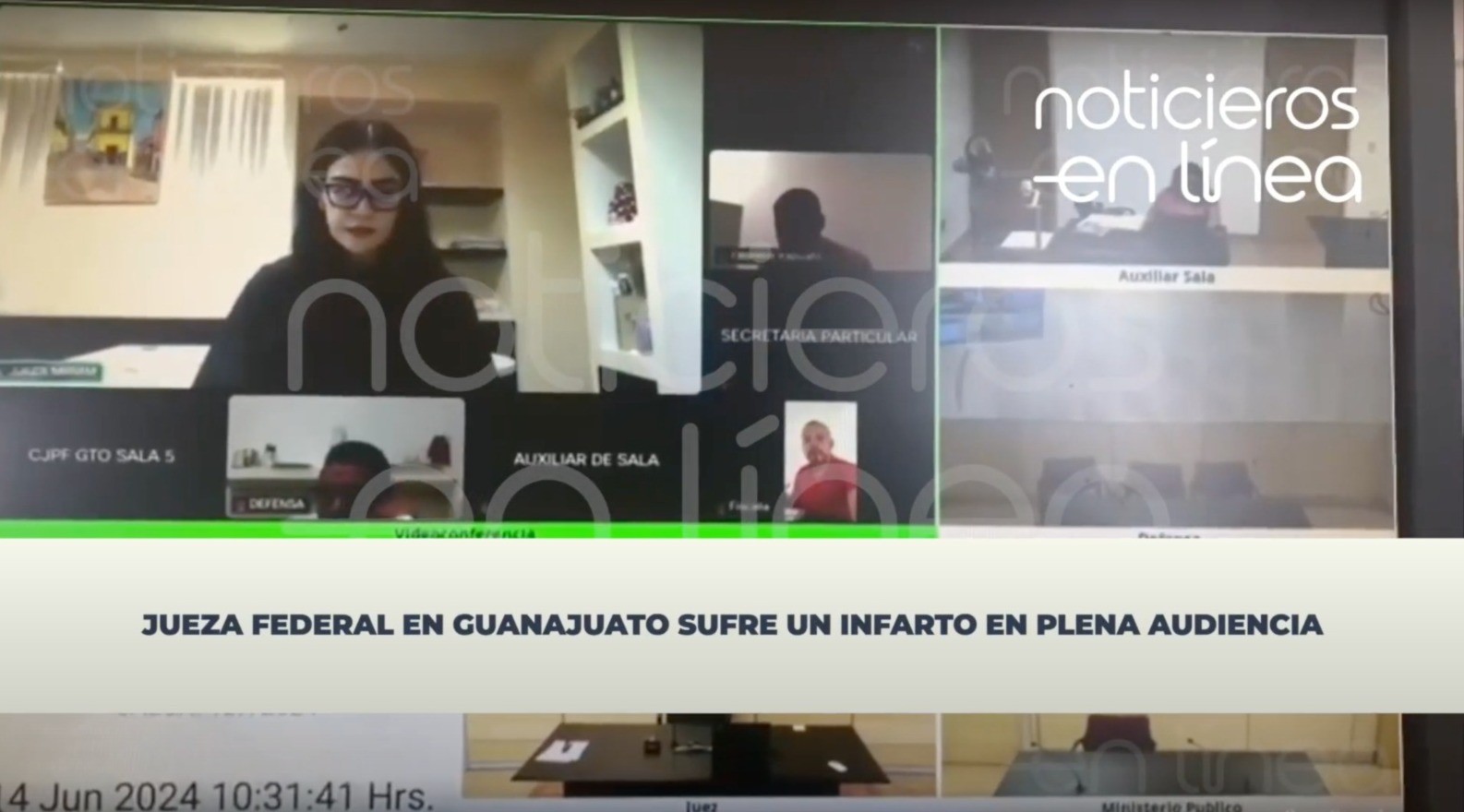 (VIDEO) Jueza federal en Guanajuato sufre infarto en plena audiencia 