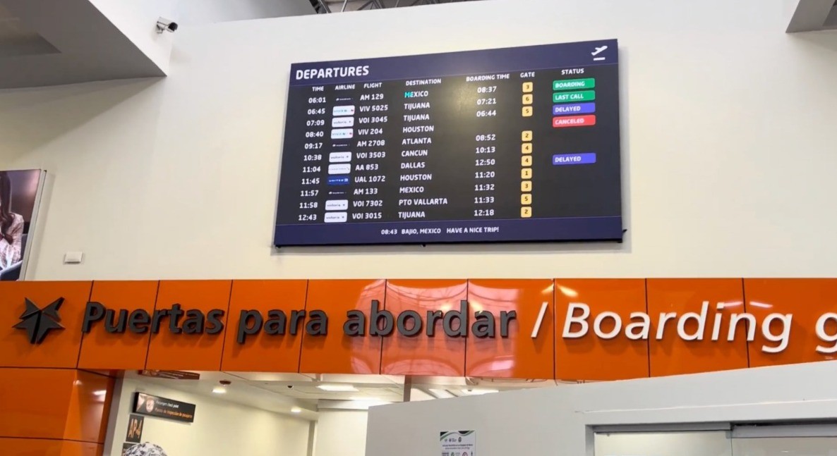 Aeropuerto de Guanajuato entre los afectados por caída de Microsoft: reportan usuarios 