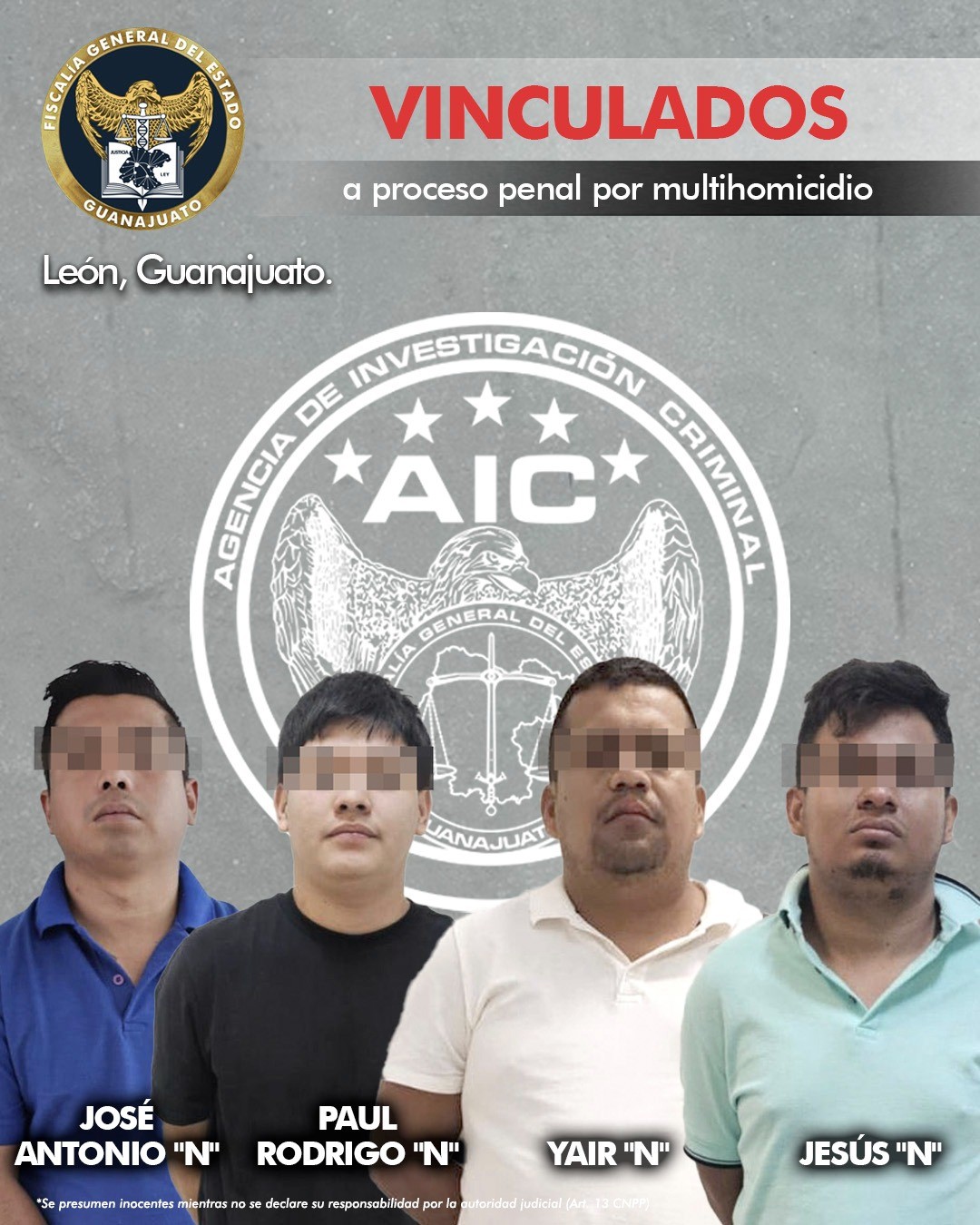 Vinculan a proceso a célula criminal por multihomicidio en Villas de San Nicolás II