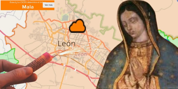 Festejos a la Guadalupana afectan calidad del aire en León