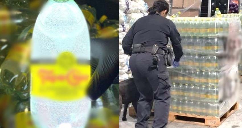 Esconden droga en botellas de agua mineral; falta de gas los delata