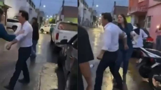 Captado en pelea callejera: Suspenden a funcionario de Cortazar por video polémico