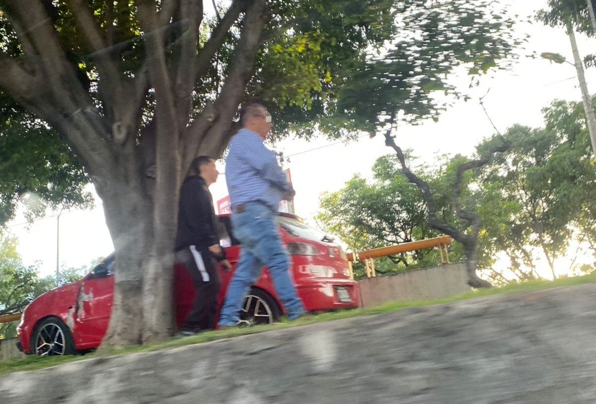 ¡Por poco caen al Malecón! Árboles los salvan de una volcadura en León