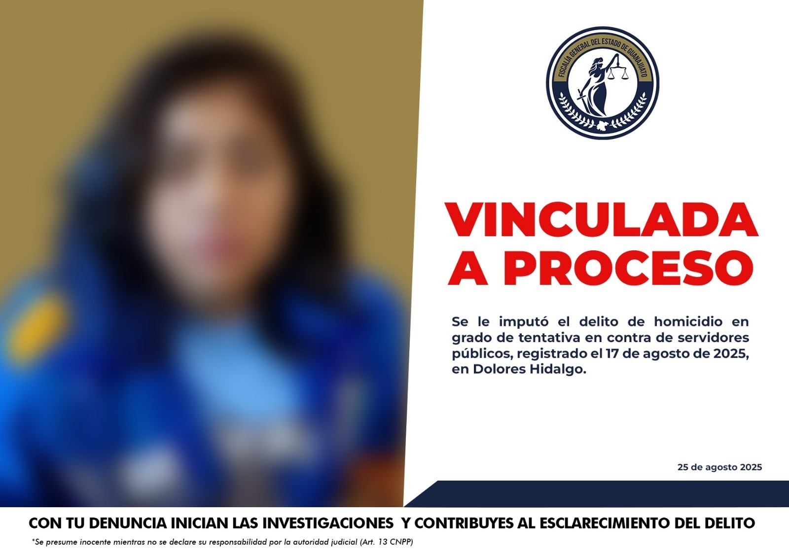 Vinculan a mujer que disparó contra policías en Dolores Hidalgo