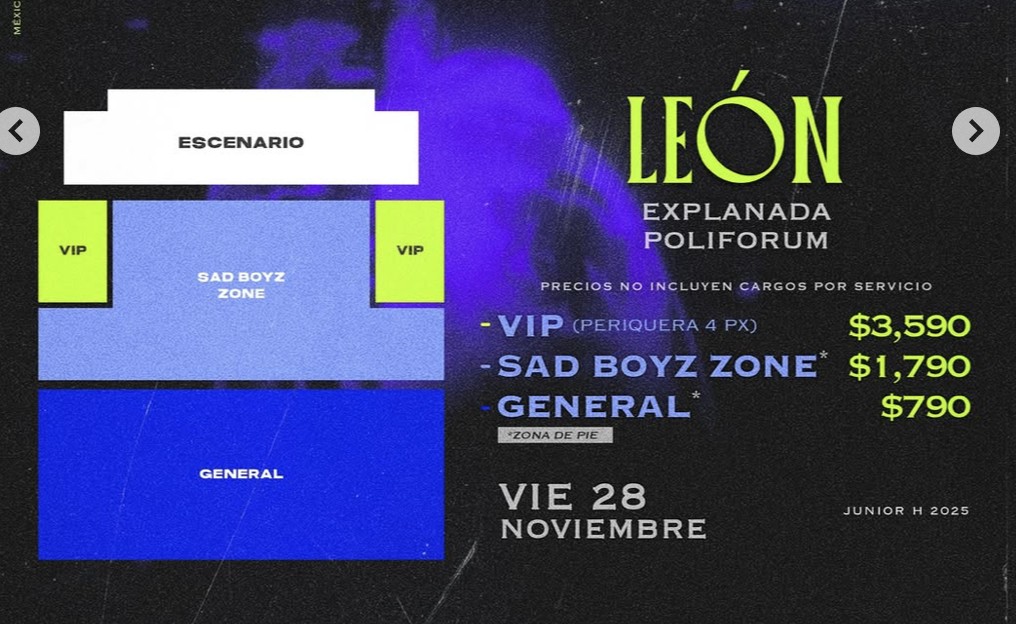 Estos son los precios para ver a Junior H en León