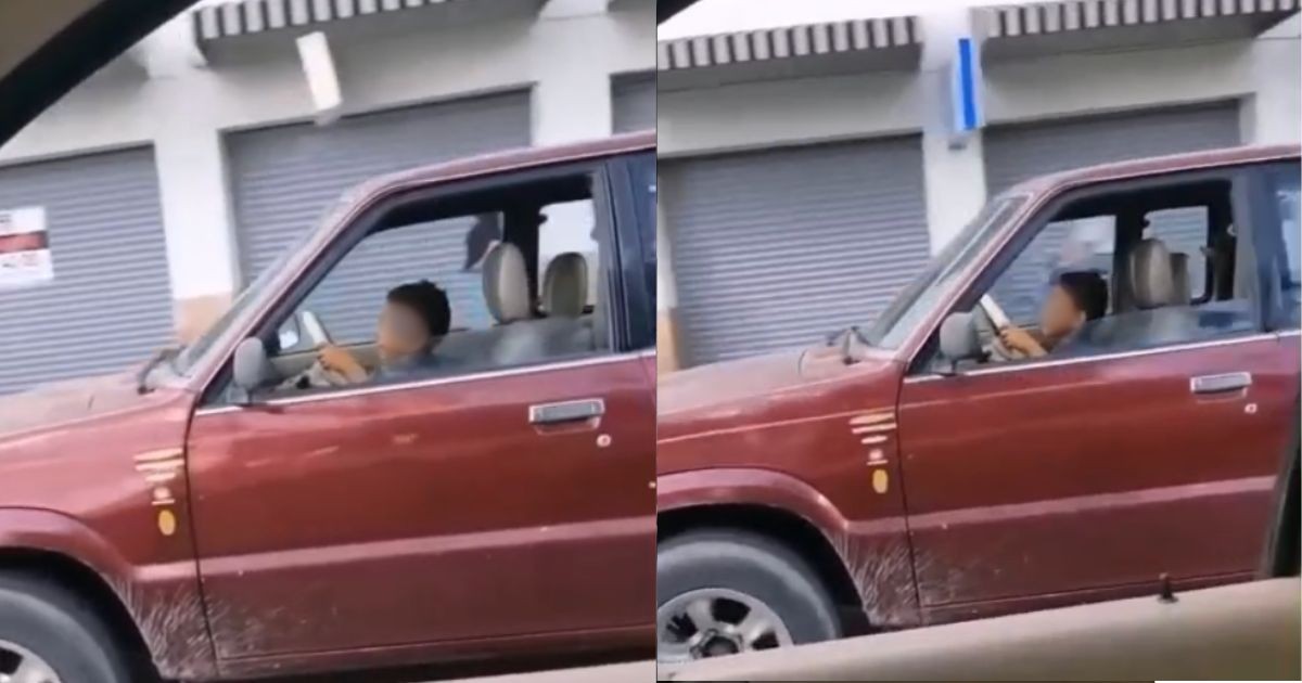 Captan a niño conduciendo una camioneta en el bulevar López Mateos de León