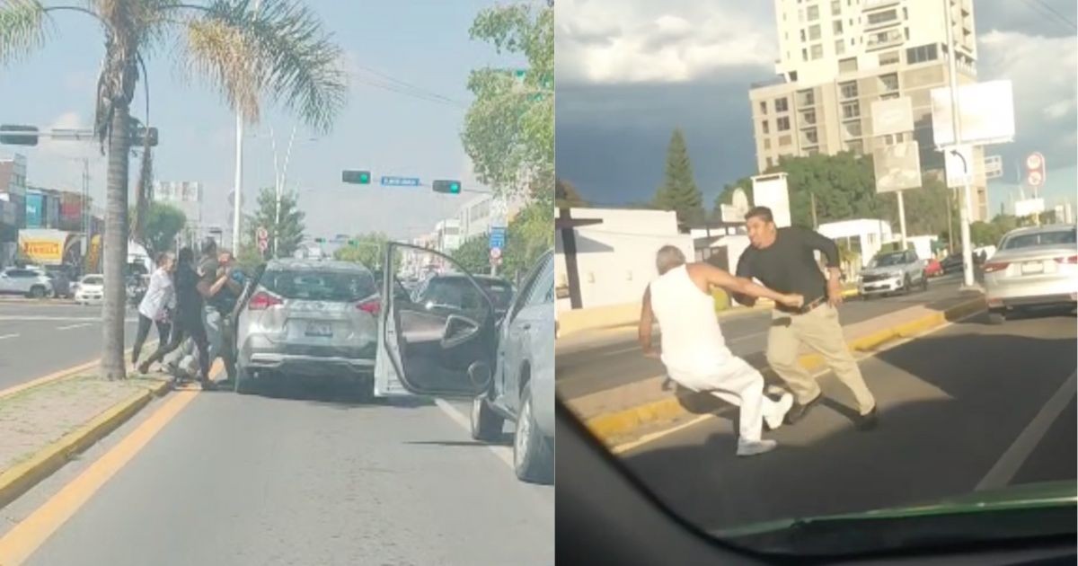 ¡El mismo día! Captan dos peleas entre automovilistas en el mismo bulevar de Celaya