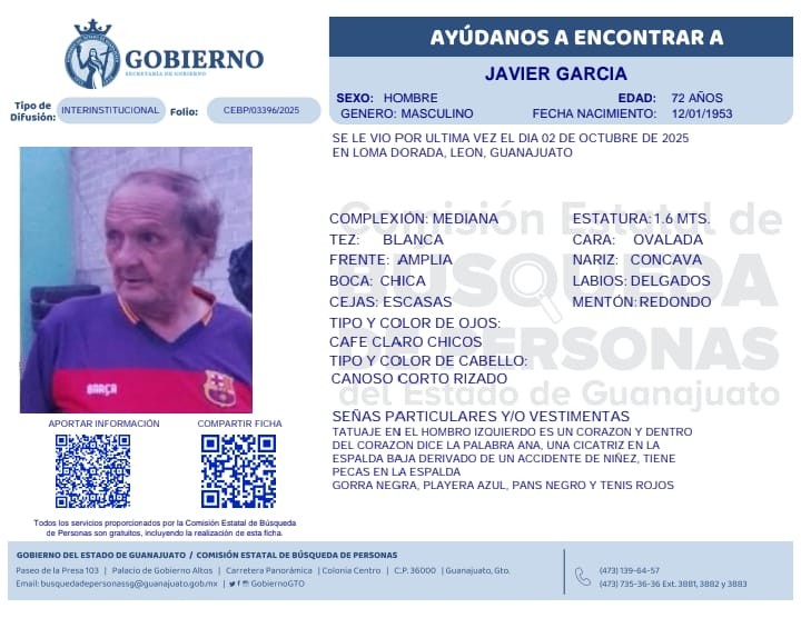 Ficha de búsqueda de Javier Garcia