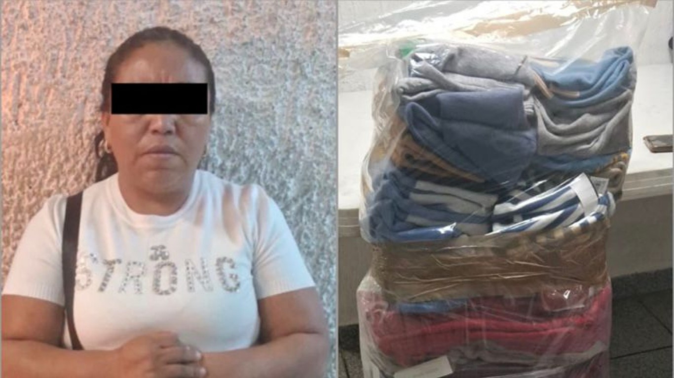Detienen a fardera con más de 80 prendas robadas en tienda de San Juan Bosco