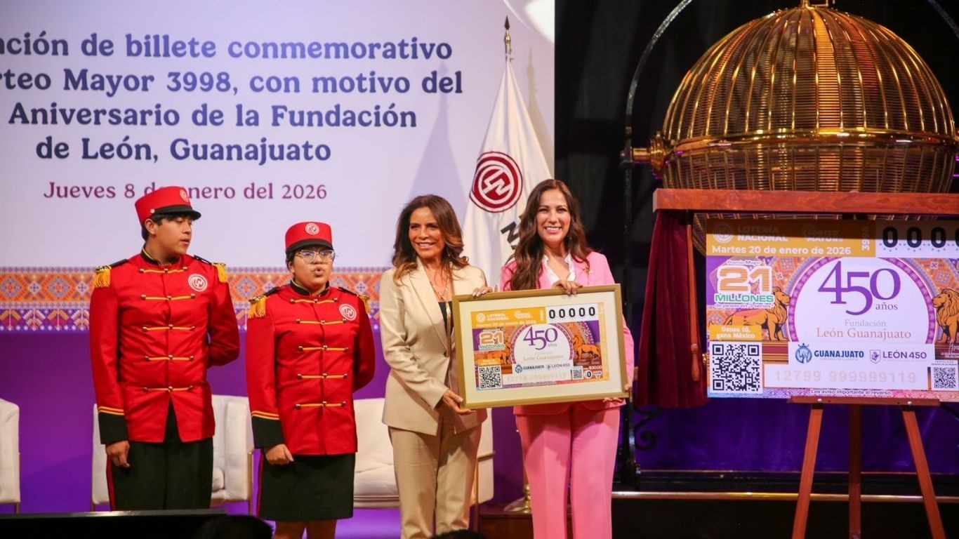 León llega a la Lotería Nacional: develan billete por sus 450 años de historia