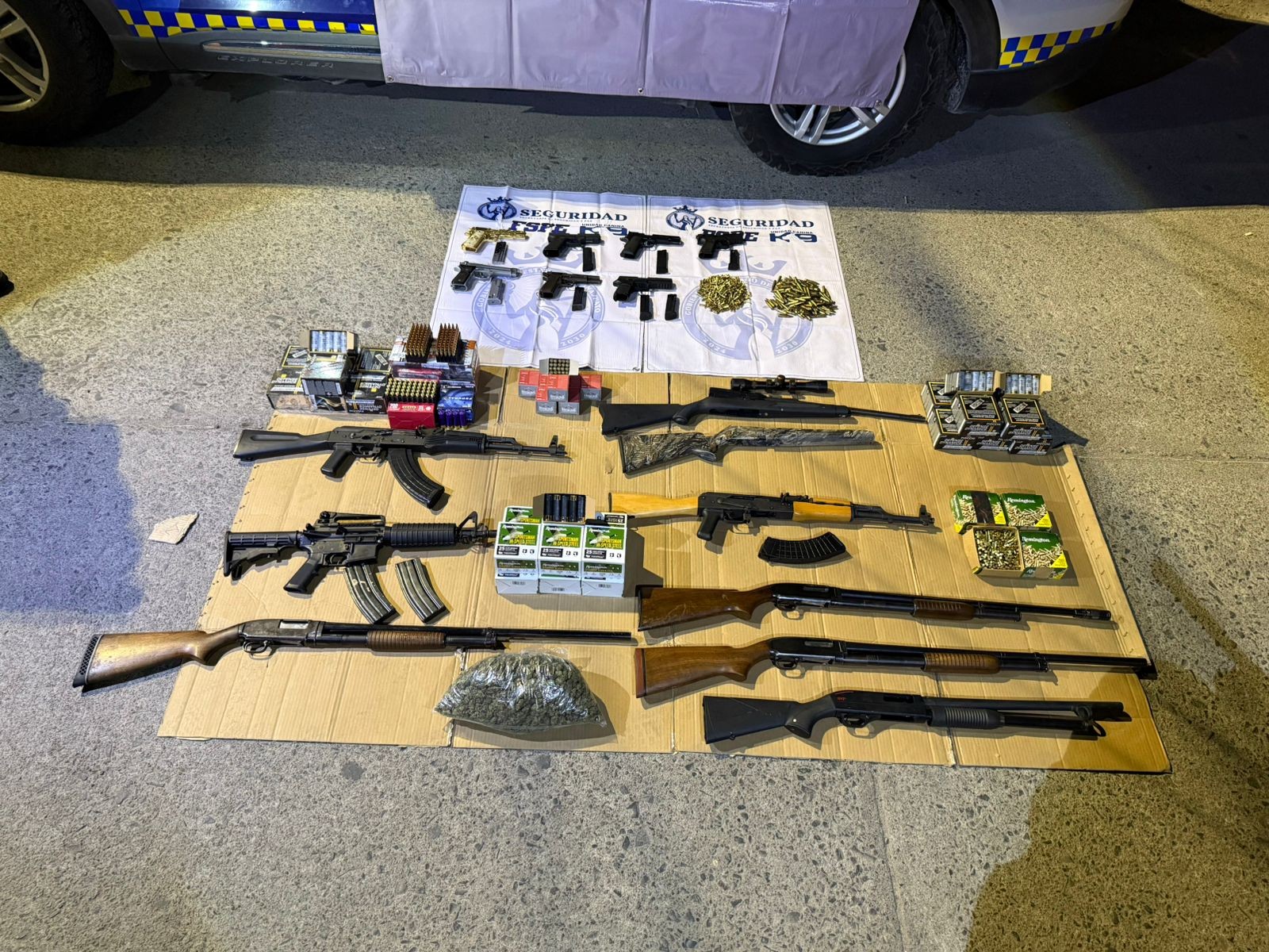 Aseguran 15 armas en revisión a empresa de paquetería en Salamanca