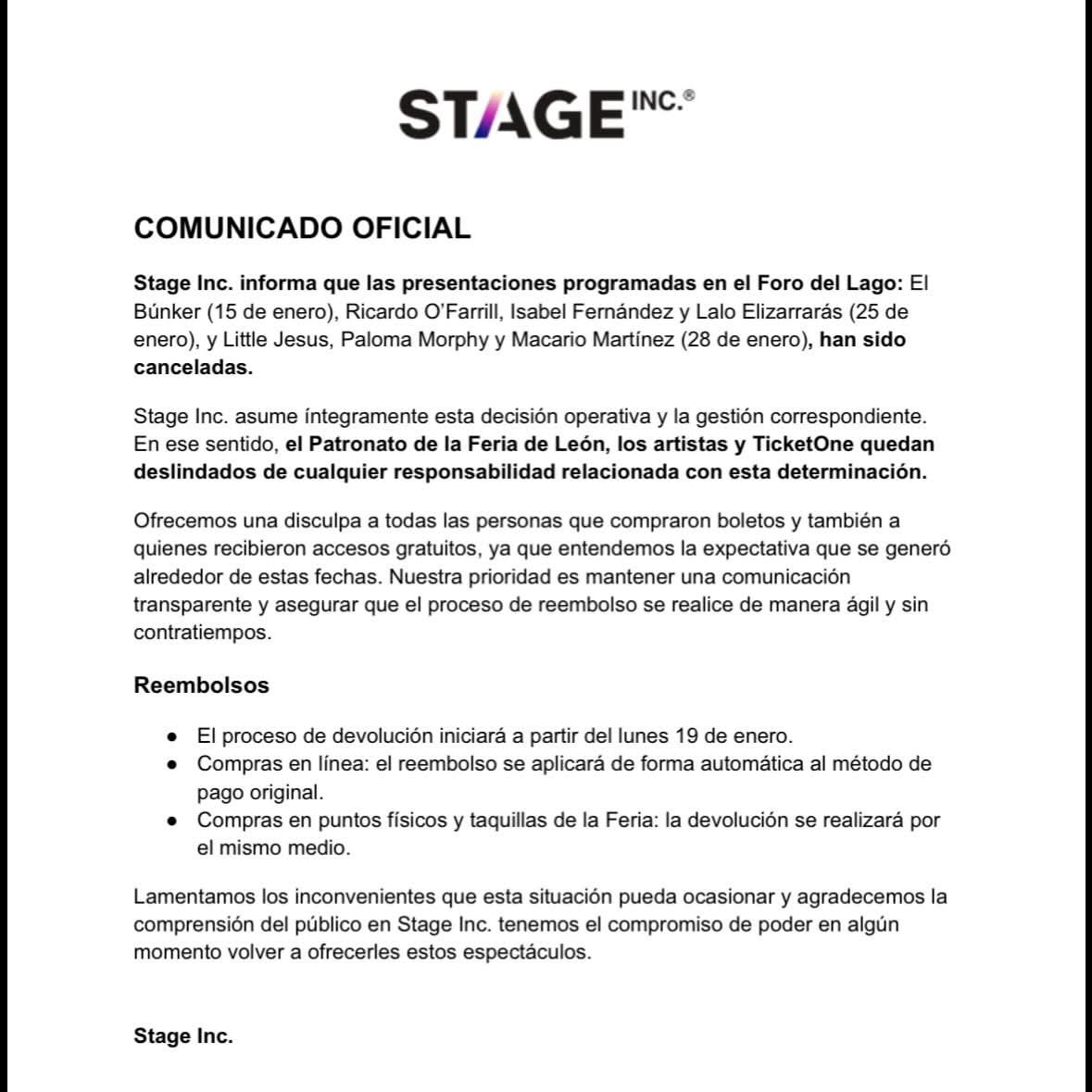 Cancelan presentaciones en el Foro del Lago de la Feria de León 2026