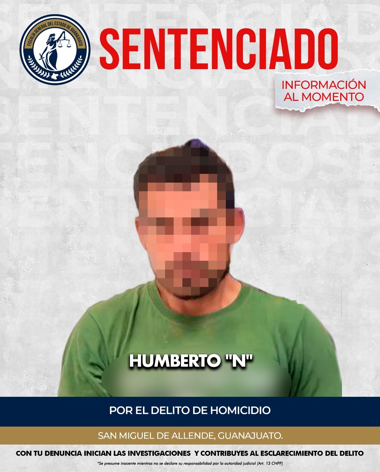 Humberto pasará 9 años de cárcel; mató a un hombre de un disparo en el pecho