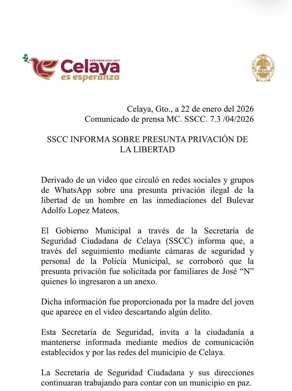 Video viral en Celaya causa alarma; autoridades confirman ingreso a centro de rehabilitación