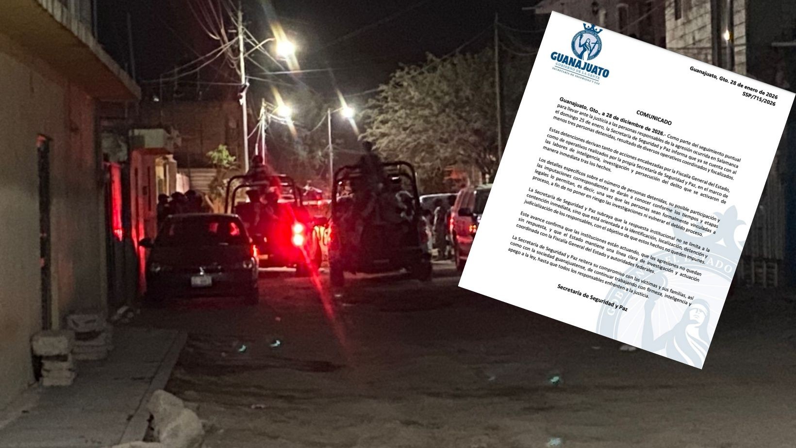 Tres detenidos por la masacre de Salamanca; autoridades intensifican operativos de captura