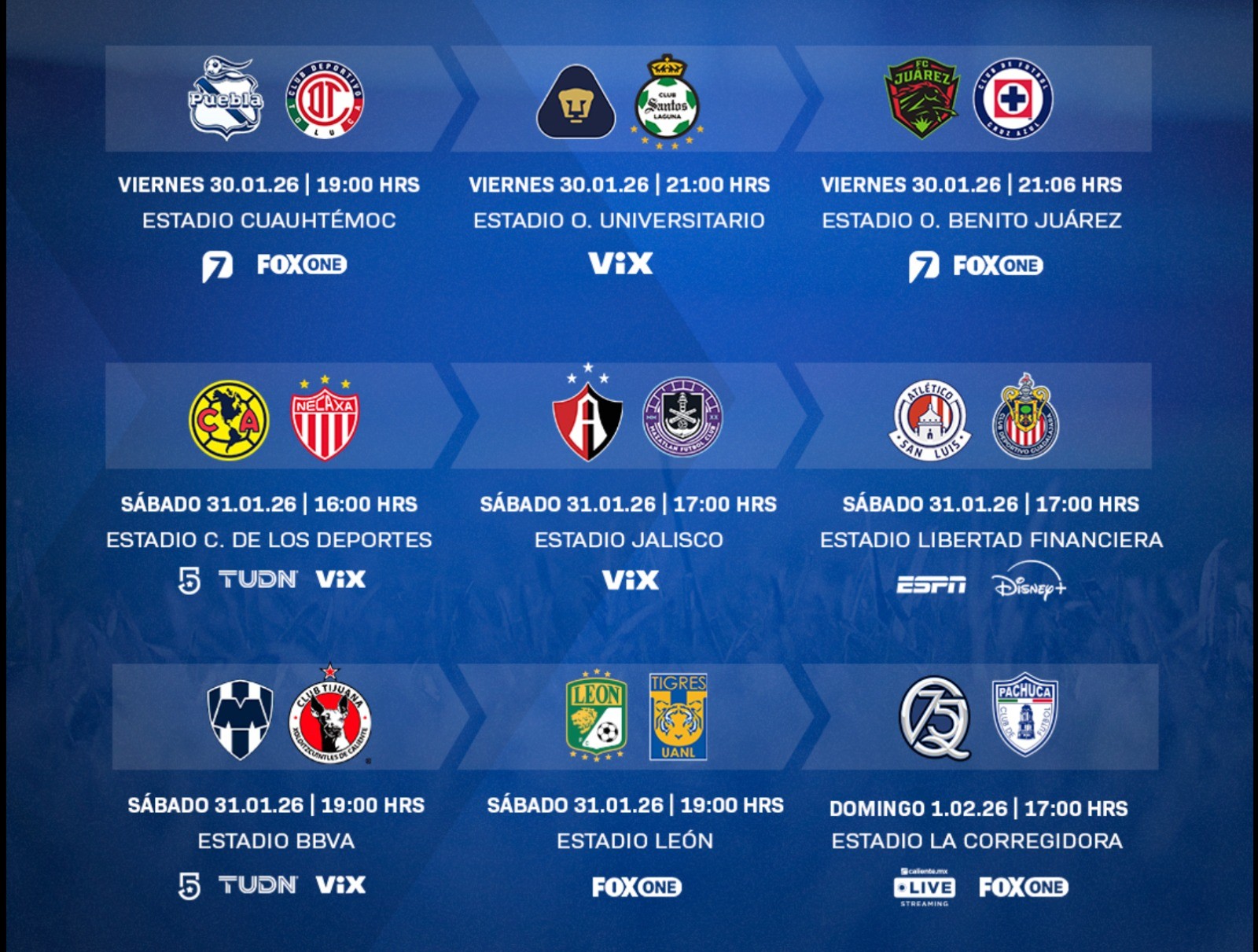 Jornada 4 del Clausura 2026: partidos, horarios y todo lo que tienes que saber