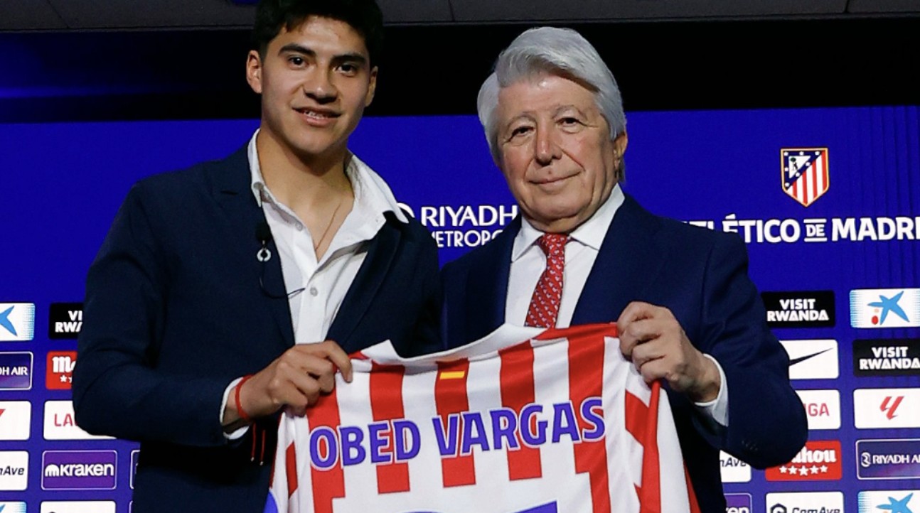 Obed Vargas en su presentación; ‘“Es un sueño hecho realidad. Desde niño seguía al Atlético‘