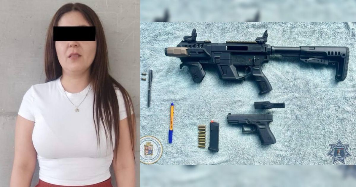 Detienen a mujer armada en León; intentó huir y le encontraron dos pistolas
