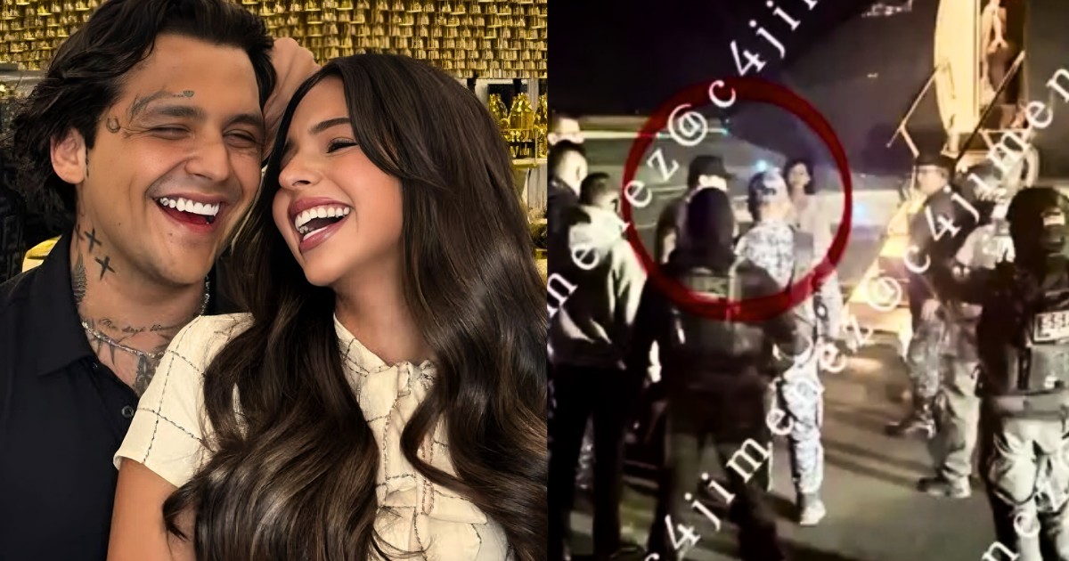 Escoltados hasta su avión: revelan el video del “rescate” de Ángela Aguilar y Nodal