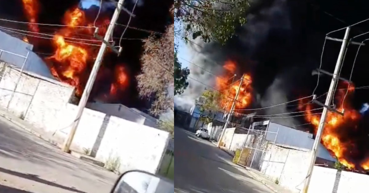 Incendio en fabrica de San Pancho; así se veía desde diferentes puntos de la ciudad