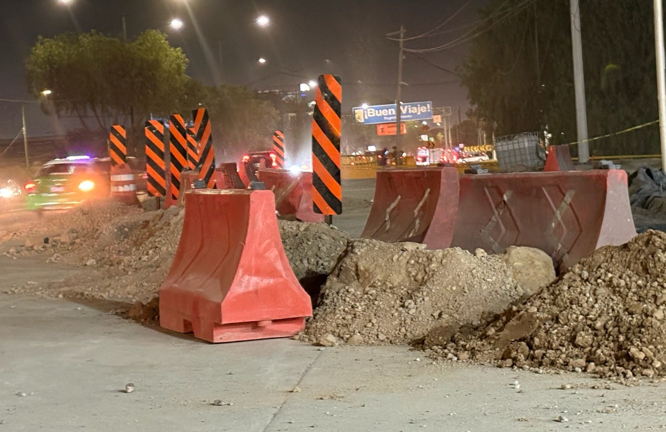 Cierran paso del bulevar Aeropuerto hacia Tajo de Santa Ana por obras