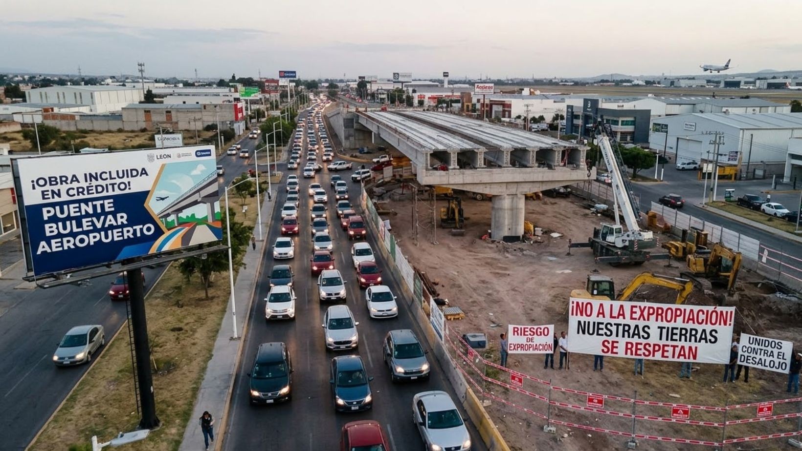 Puente en bulevar Aeropuerto de León será incluido en crédito, pero enfrenta riesgo por expropiación