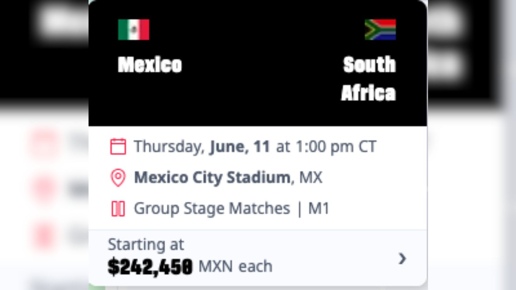 Boletos México vs Sudáfrica Mundial 2026 precios
