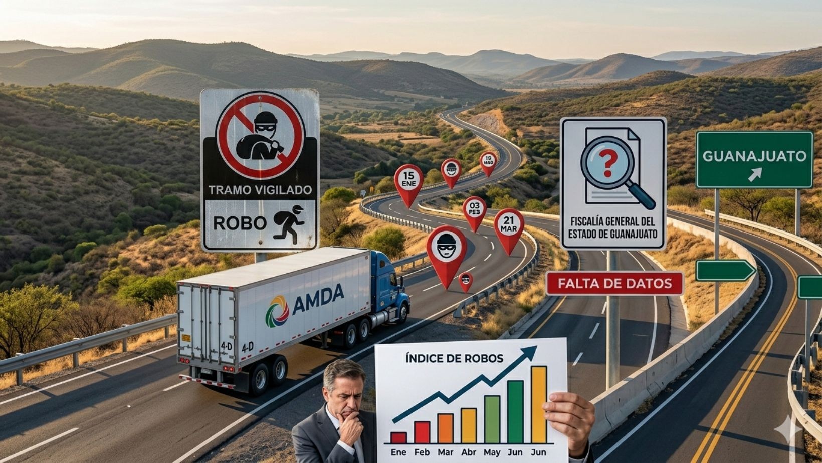 Inseguridad en carreteras de Guanajuato preocupa a AMDA