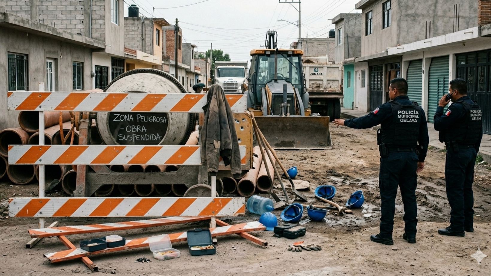 Obra de JUMAPA en Celaya se suspende tras amenazas y disparos por extorsión