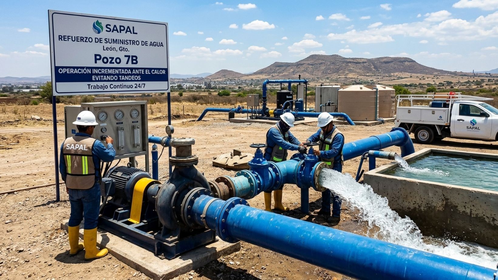 Refuerzan suministro de agua en León por alta demanda