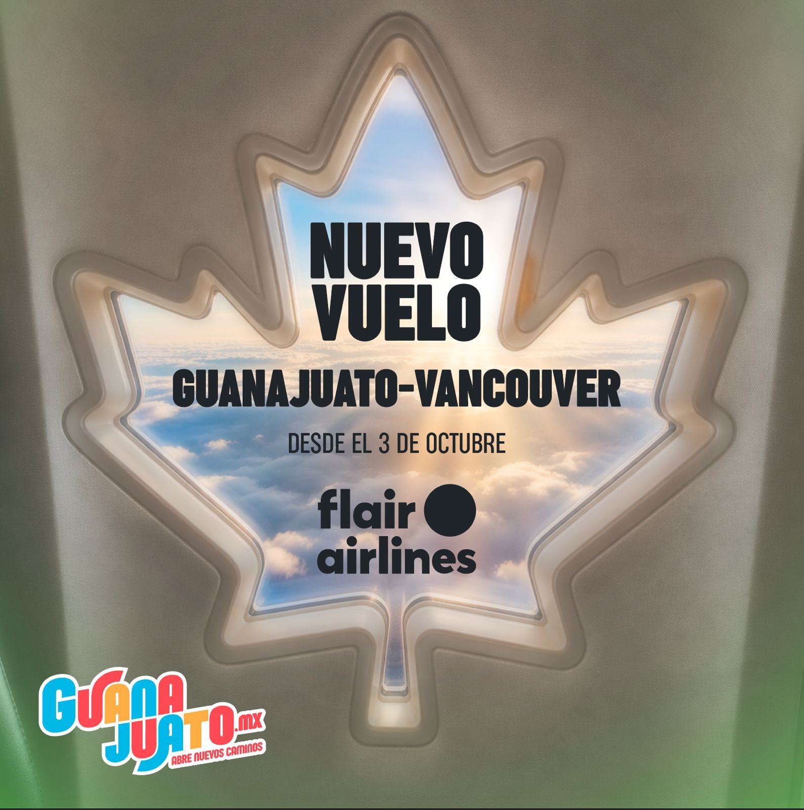 Guanajuato suma vuelo directo a Canadá; nueva ruta a Vancouver abrirá en octubre