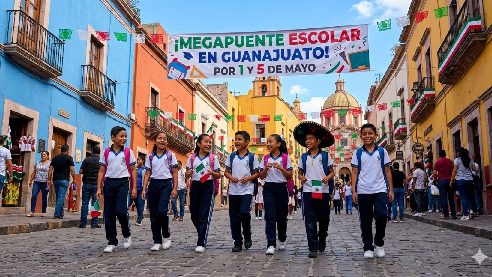 Megapuente escolar en Guanajuato por 1 y 5 de mayo