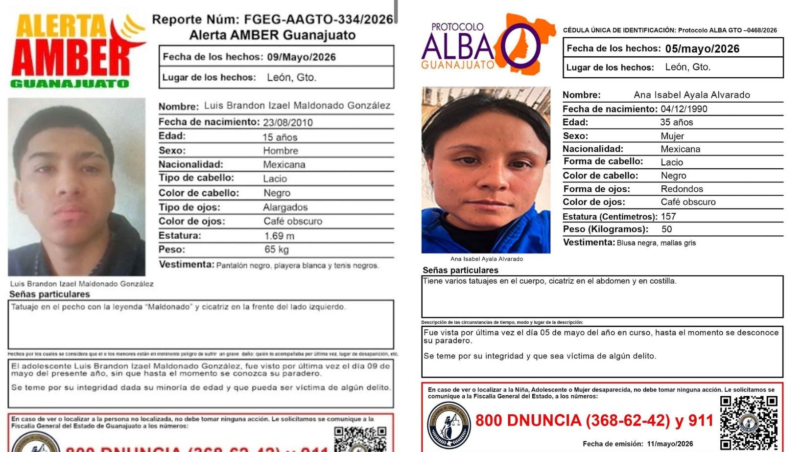 Desaparecen Ana Ayala y Luis Brandon en León