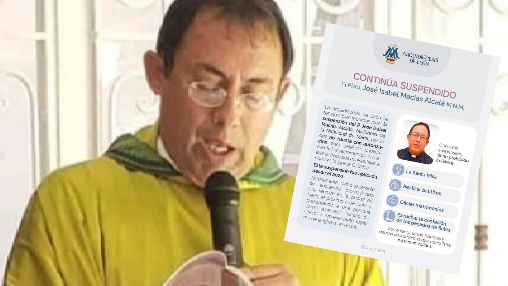 Arquidiócesis de León mantiene suspensión al padre Chabelo
