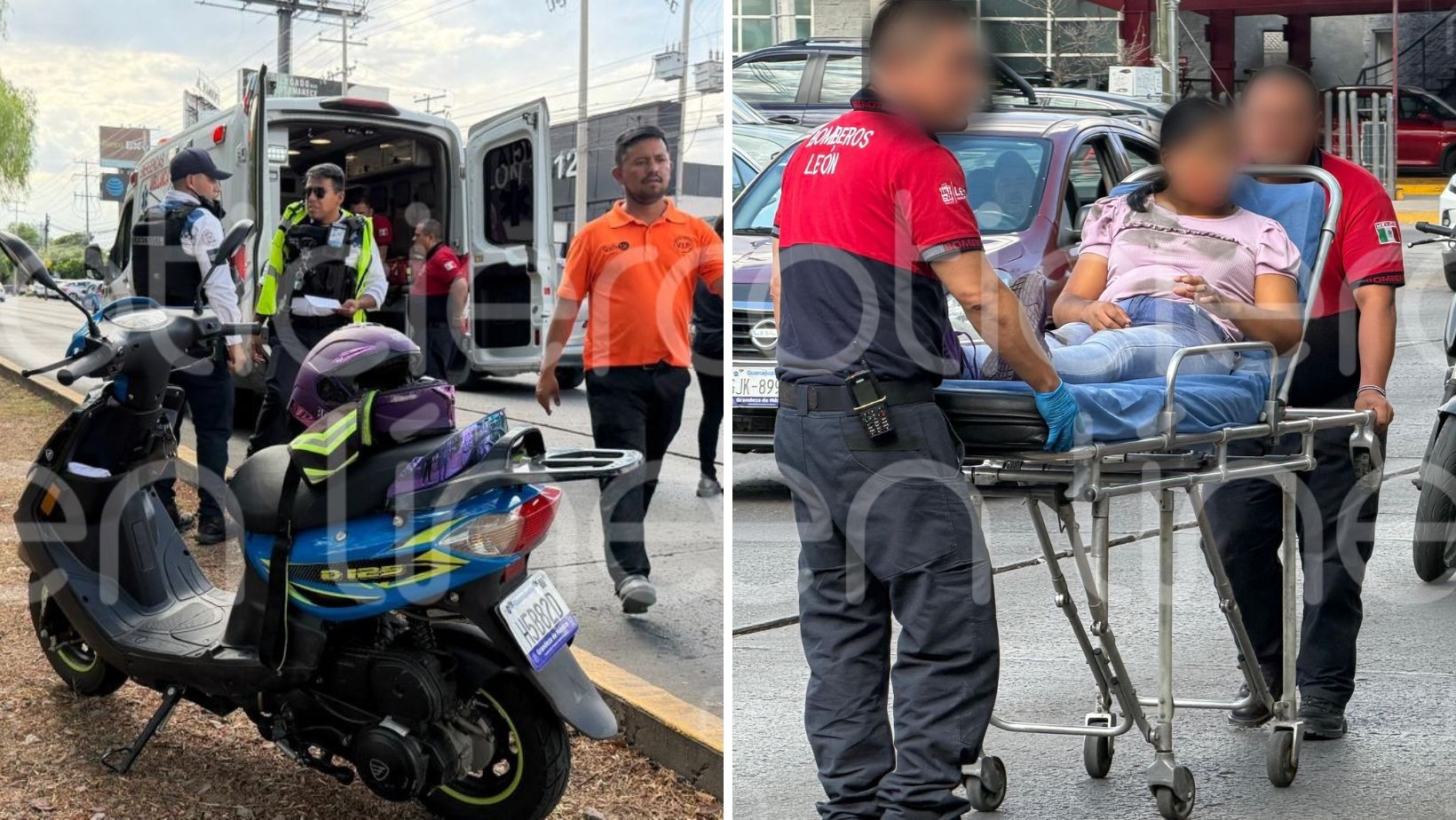 Doble accidente de motociclistas en bulevar Juan Alonso de Torres hoy