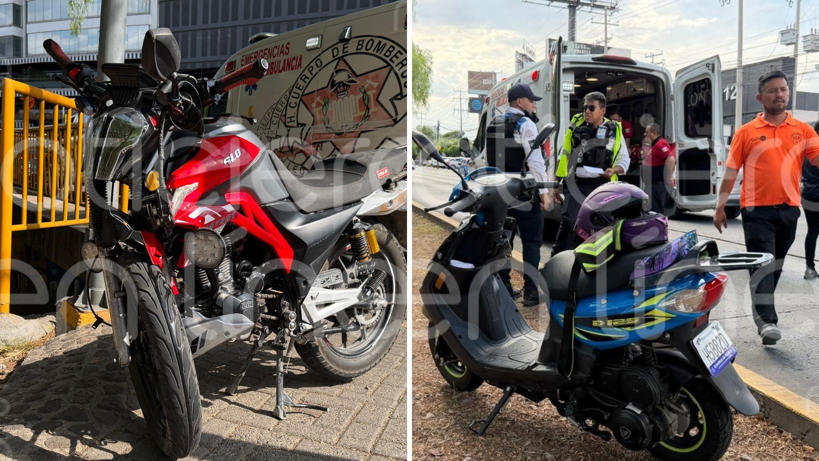 Doble accidente de motociclistas en bulevar Juan Alonso de Torres