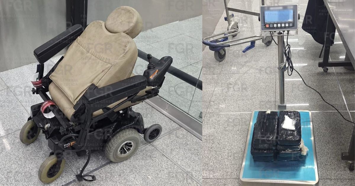 Detienen a hombre con droga escondida en silla de ruedas en el aeropuerto