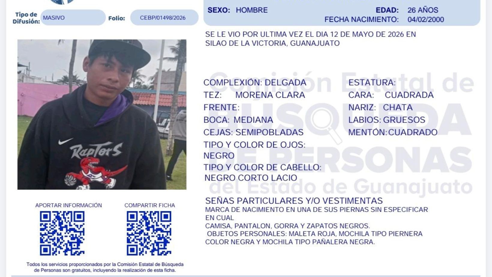 Localizan con vida en Guanajuato a Urías Martínez, joven de Veracruz
