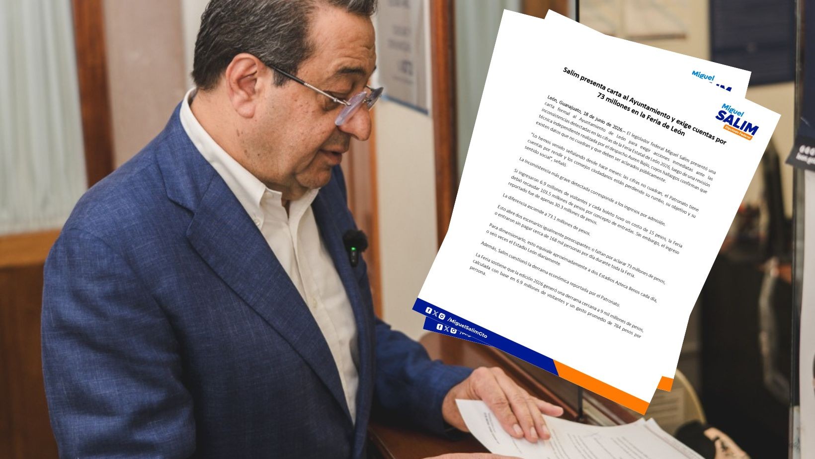 Miguel Salim pide destitución de director de la Feria de León
