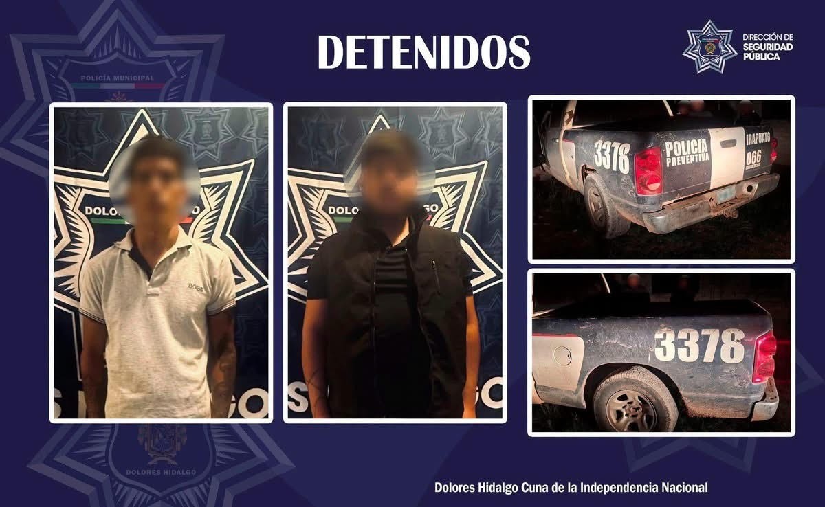 Detienen en Dolores Hidalgo patrulla clonada con logotipos de Policía de Irapuato