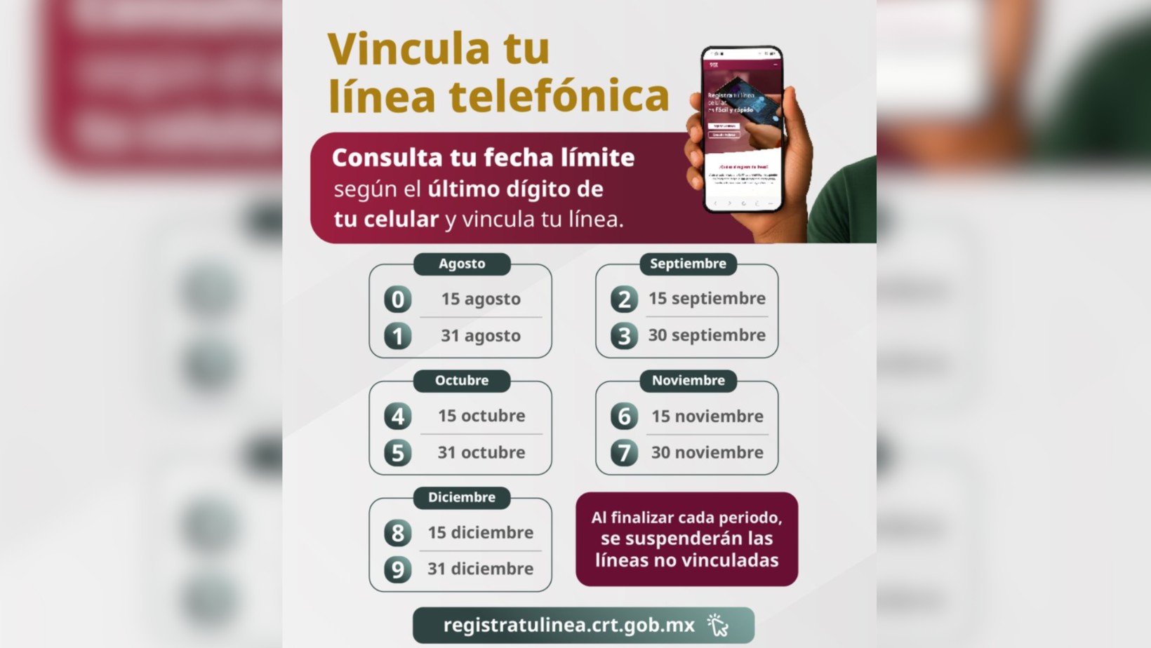 Así quedan las nuevas fechas para registrar tu teléfono según el último dígito de tu teléfono