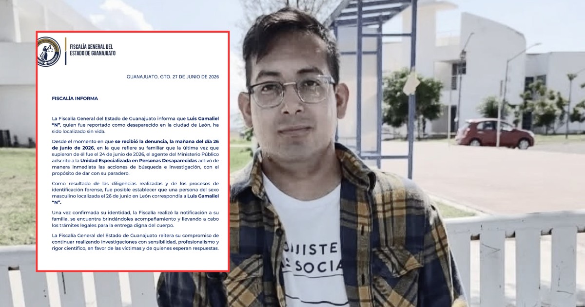 Hasta cumplir protocolos científicos, Fiscalía notifica el hallazgo sin vida de Luis Gamaliel