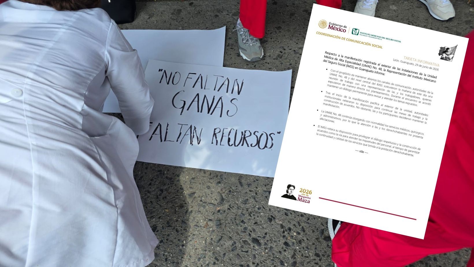 IMSS Guanajuato mantiene diálogo tras protesta en la UMAE 48