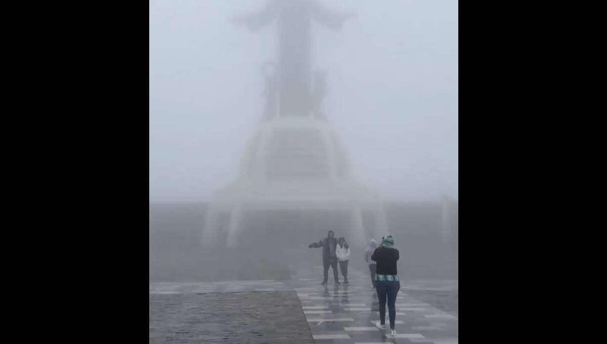 Fuertes lluvias en Guanajuato llenan de niebla el Cerro del Cubilete