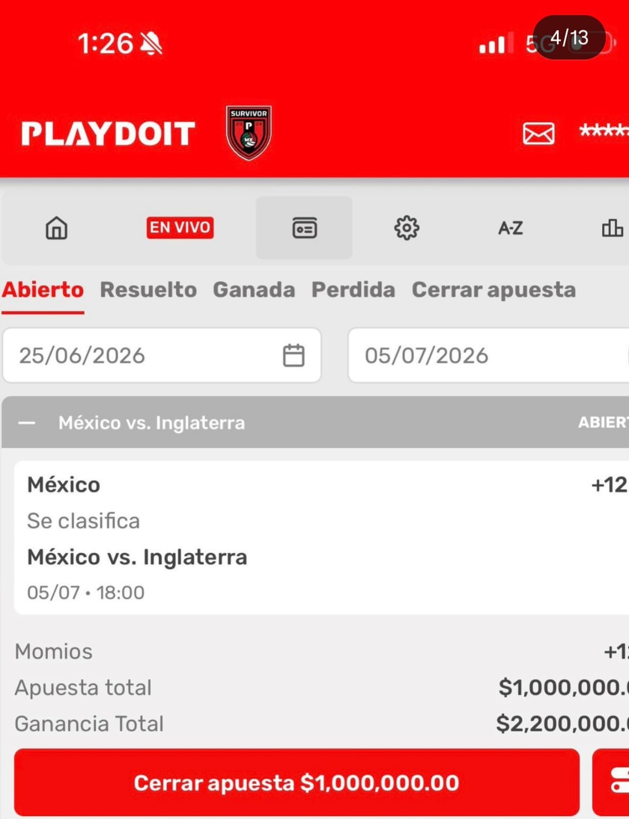 El vocalista y líder de Grupo Firme apostó un millón de pesos El vocalista y líder de Grupo Firme apostó un millón de pesos