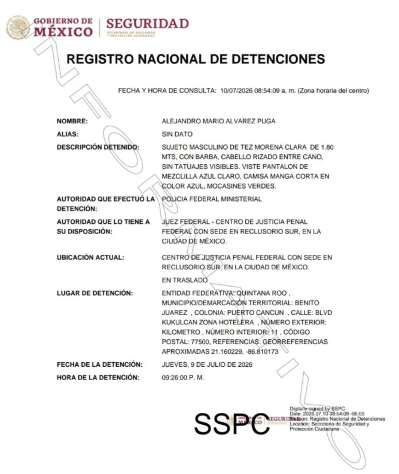 Capturan en Cancún al cuñado de Inés Gómez Mont, Alejandro Mario Álvarez Puga Capturan en Cancún al cuñado de Inés Gómez Mont, Alejandro Mario Álvarez Puga