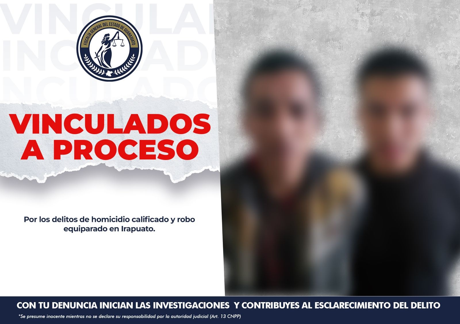 Vinculan a proceso a dos presuntos responsables de homicidio y robo calificado en Irapuato