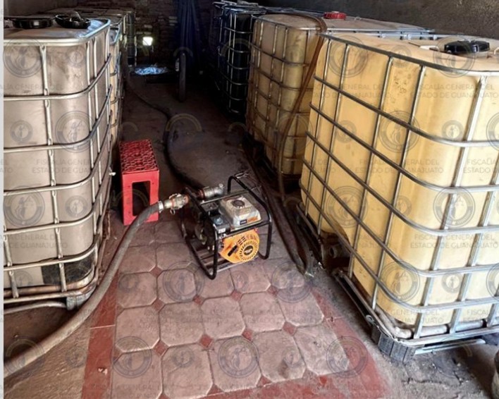 Aseguran 8 mil 200 litros de hidrocarburo durante cateo en Romita