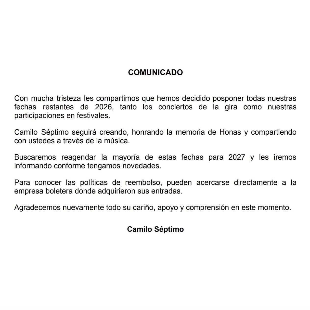 Camilo Séptimo cancela presentación en León este 2026: tenía fecha en el Rockstar Fest 2026 Camilo Séptimo cancela presentación en León este 2026: tenía fecha en el Rockstar Fest 2026
