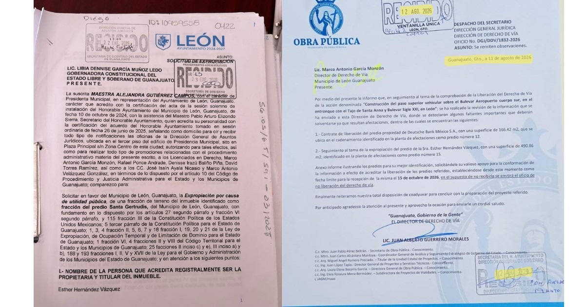 Municipio de León sabía desde agosto que debía liberar el derecho de vía del bulevar Aeropuerto